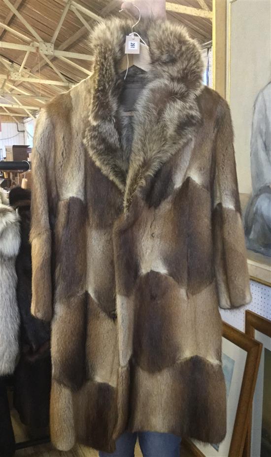 Musquash coat with fox collar